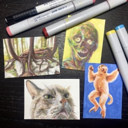#087-ARTIST TRADING CARDS WITH COPIC MARKERS 