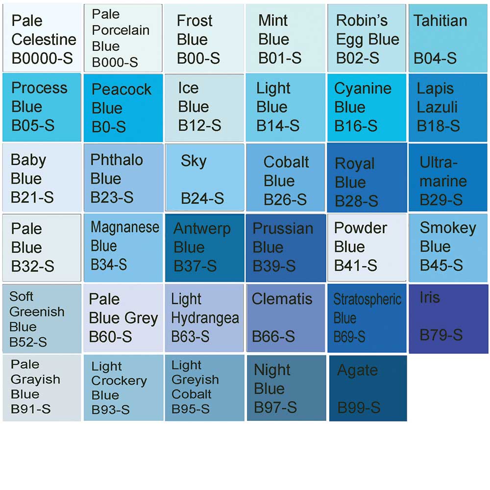 Acpic Color Copic Color Chart Printable