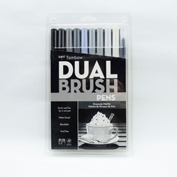 Tombow Dual Brush 10 Set - Grayscale 