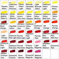 Golden Acrylics - Yellows, Oranges & Reds 